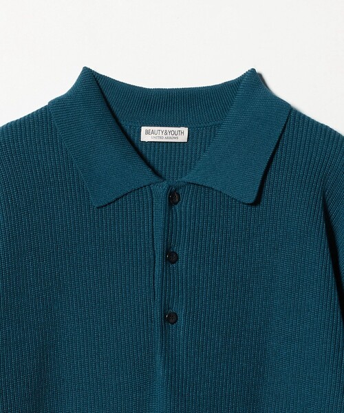 BEAUTY&YOUTH UNITED ARROWS（ビューティーアンドユースユナイテッドアローズ）の「ギマ コットン アゼ 3ボタン ポロカラー ニット ウォッシャブル（ニット/セーター・メンズ・ケリーグリーン/コバルトブルー・XL/L/M/S）」の16枚目の写真