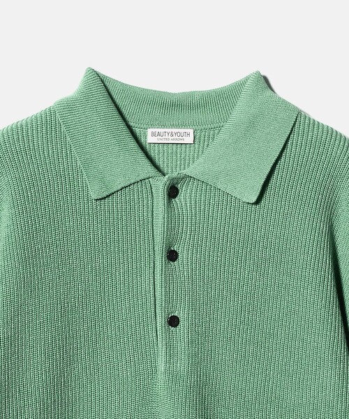 BEAUTY&YOUTH UNITED ARROWS（ビューティーアンドユースユナイテッドアローズ）の「ギマ コットン アゼ 3ボタン ポロカラー ニット ウォッシャブル（ニット/セーター・メンズ・ケリーグリーン/コバルトブルー・XL/L/M/S）」の21枚目の写真