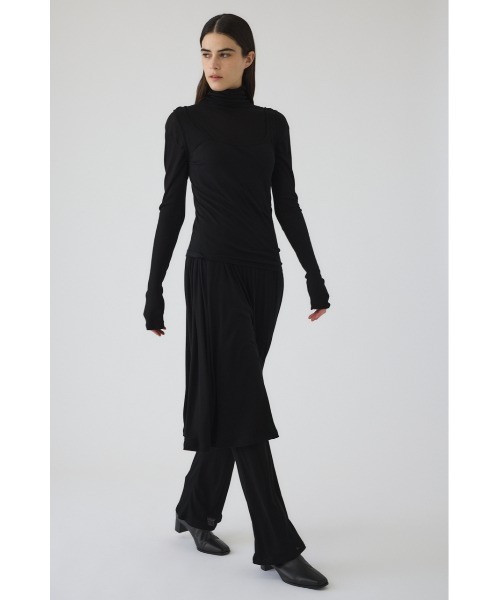 RIM.ARK（リムアーク）の「Fluffy touch rib jersey PT フラフィータッチリブジャージーパンツ（スラックス・レディース・チャコールグレー/ブラック・38/36）」の3枚目の写真