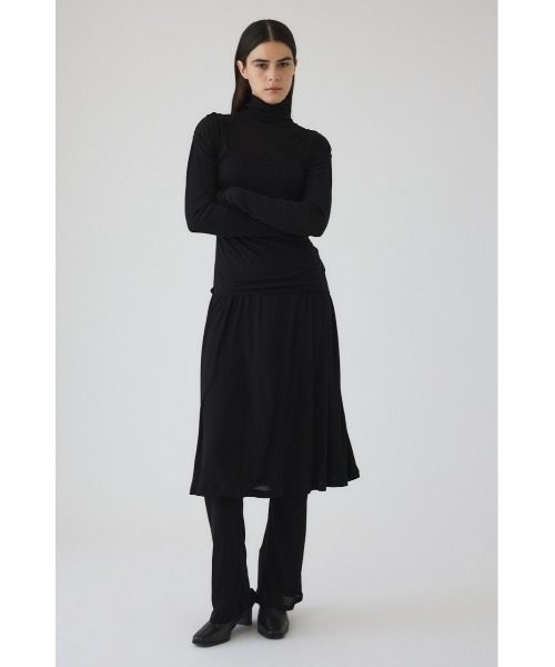 RIM.ARK（リムアーク）の「Fluffy touch rib jersey PT フラフィータッチリブジャージーパンツ（スラックス・レディース・チャコールグレー/ブラック・38/36）」の4枚目の写真