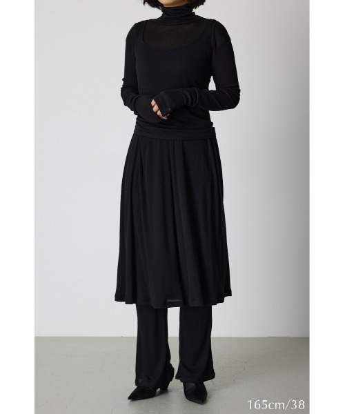 RIM.ARK（リムアーク）の「Fluffy touch rib jersey PT フラフィータッチリブジャージーパンツ（スラックス・レディース・チャコールグレー/ブラック・38/36）」の15枚目の写真