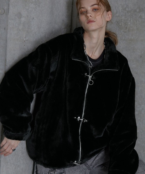 SERACE（セラス）の「【SERACE】2way fireman volume fur blouson / 2wayファイヤーマンボリュームファーブルゾン（ブルゾン・メンズ・グレー/ブラック・S/M/L）」の13枚目の写真