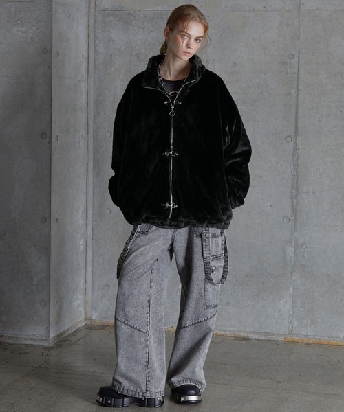 SERACE（セラス）の「【SERACE】2way fireman volume fur blouson / 2wayファイヤーマンボリュームファーブルゾン（ブルゾン・メンズ・グレー/ブラック・S/M/L）」の19枚目の写真