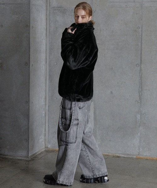 SERACE（セラス）の「【SERACE】2way fireman volume fur blouson / 2wayファイヤーマンボリュームファーブルゾン（ブルゾン・メンズ・グレー/ブラック・S/M/L）」の20枚目の写真