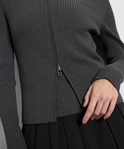 LANVIN en Bleu(ランバンオンブルー)の「ラメジップアップリブニット(ニット/セーター・レディース・グレー/チャコールグレー/ベージュ・38)」の19枚目の写真
