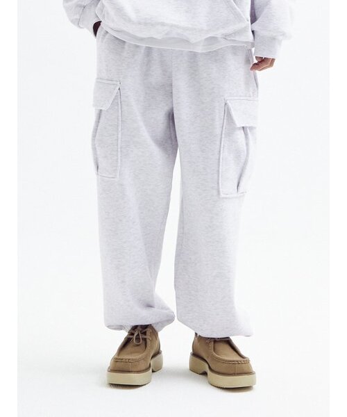 AKECII（アケシ）の「Balloon Over Cargo Fleece Jogger Pants in White Melange（スウェットパンツ・メンズ・その他・MEDIUM/LARGE）」の4枚目の写真