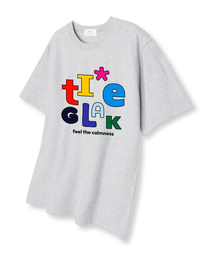 アルファベットポイントオーバーサイズ半袖Tシャツライトグレー