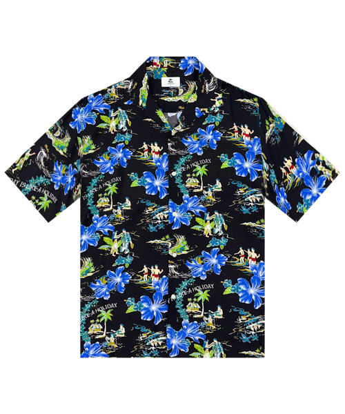 THESHIRTHOUSE(ザシャツハウス)の「ハワイアンシャツフラワーアイランダー-ブラック(シャツ/ブラウス・メンズ・ブラック・1/2/3)」の2枚目の写真