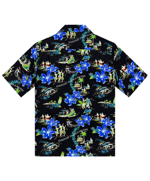 THESHIRTHOUSE(ザシャツハウス)の「ハワイアンシャツフラワーアイランダー-ブラック(シャツ/ブラウス・メンズ・ブラック・1/2/3)」の3枚目の写真