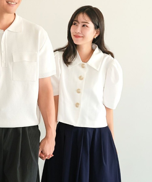 DONOBAN（ドノバン）の「【FU-FU de ODEKAKE /rina×Donobanコラボ】 ポワンジャケット メール便[C]（その他アウター・レディース・ホワイト・ONE SIZE）」の4枚目の写真