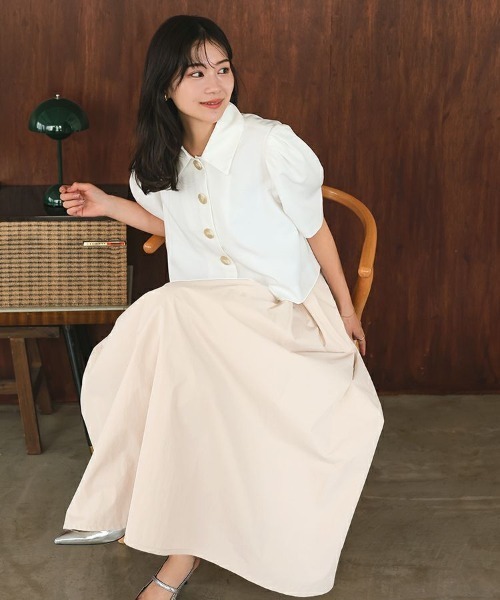 DONOBAN（ドノバン）の「【FU-FU de ODEKAKE /rina×Donobanコラボ】 ポワンジャケット メール便[C]（その他アウター・レディース・ホワイト・ONE SIZE）」の6枚目の写真