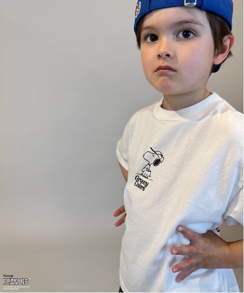 GROOVY COLORS(グルービーカラーズ)の「SNOOPY BASEBALL Tee(Tシャツ/カットソー・キッズ・ホワイト・145/135)」の3枚目の写真