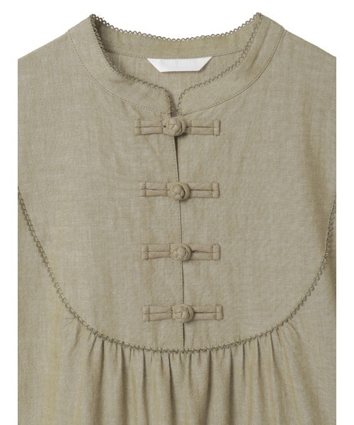 PINK HOUSE（ピンクハウス）の「ローンフリル使いダンガリーワンピース（ワンピース・レディース・ホワイト/ブラック/レッド/カーキ/ピンク/インディゴブルー・フリー）」の9枚目の写真