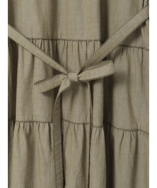 PINK HOUSE（ピンクハウス）の「ローンフリル使いダンガリーワンピース（ワンピース・レディース・ホワイト/ブラック/レッド/カーキ/ピンク/インディゴブルー・フリー）」の12枚目の写真