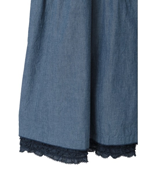 PINK HOUSE（ピンクハウス）の「ローンフリル使いダンガリーワンピース（ワンピース・レディース・ホワイト/ブラック/レッド/カーキ/ピンク/インディゴブルー・フリー）」の17枚目の写真