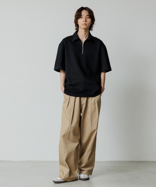 ADAM ET ROPE'（アダムエロペ）の「【WEB限定】2タック ワイドルーズ ドカンパンツ / バリエーション バギーパンツ / チノ / ユニセックス（チノパンツ・メンズ・ベージュ/ブラック・S/L/M）」の11枚目の写真