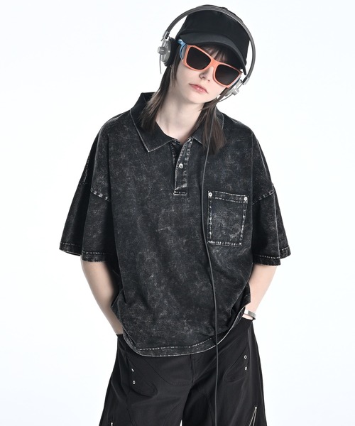 ADRER(�A�h���[)��Wide Cropped Cotton Polo / ���C�h�N���b�v�h�R�b�g���|��(�|���V���c)