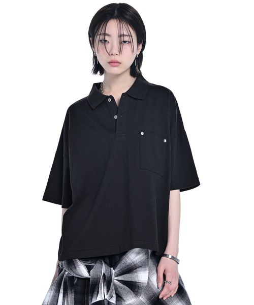 Wide Cropped Cotton Polo / ワイドクロップドコットンポロ