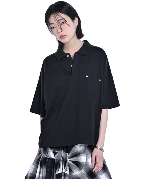 Wide Cropped Cotton Polo / ワイドクロップドコットンポロ