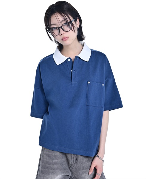 Wide Cropped Cotton Polo / ワイドクロップドコットンポロ