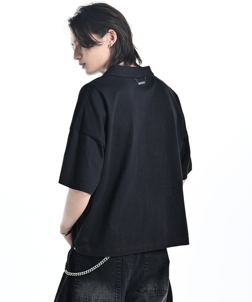ADRER（アドラー）の「Wide Cropped Cotton Polo / ワイドクロップドコットンポロ（ポロシャツ・メンズ・グレー系1/ブルー系1/グレー系2/ブラック・L/M/S/XS）」の7枚目の写真