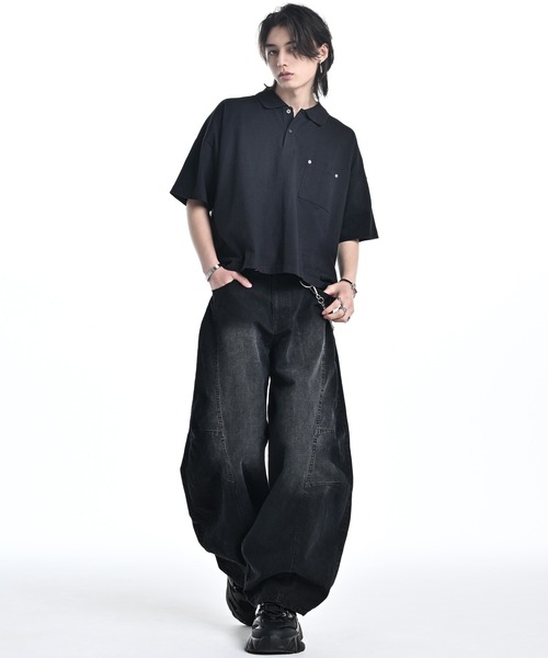 Wide Cropped Cotton Polo / ワイドクロップドコットンポロ