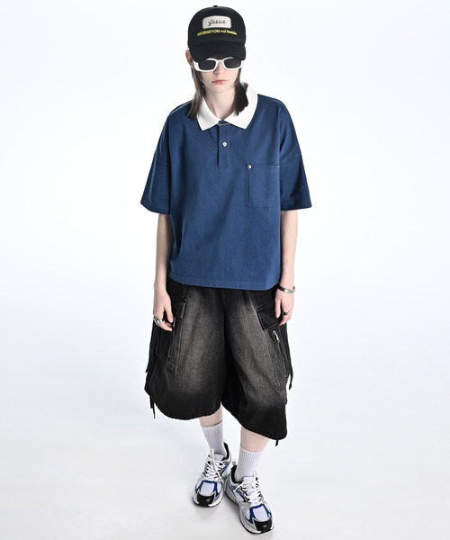 Wide Cropped Cotton Polo / ワイドクロップドコットンポロ
