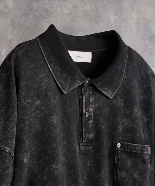 ADRER(アドラー)の「Wide Cropped Cotton Polo / ワイドクロップドコットンポロ(ポロシャツ・メンズ・グレー系1/ブルー系1/グレー系2/ブラック・L/M/S/XS)」の16枚目の写真