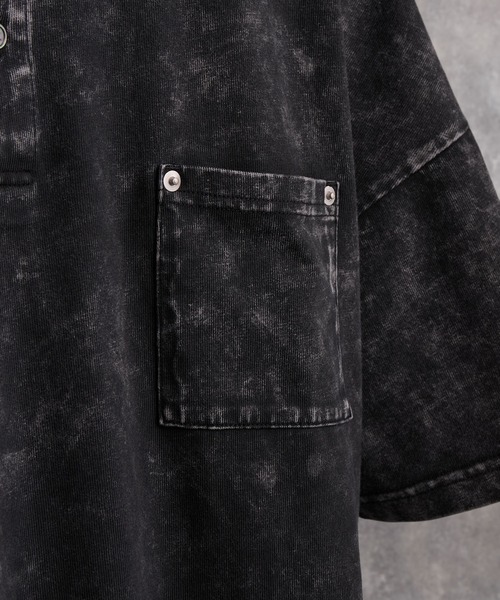 ADRER(アドラー)の「Wide Cropped Cotton Polo / ワイドクロップドコットンポロ(ポロシャツ・メンズ・グレー系1/ブルー系1/グレー系2/ブラック・L/M/S/XS)」の18枚目の写真