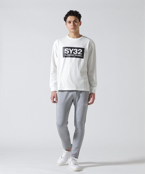 SY32 by SWEET YEARS(エスワイサーティトゥバイスィートイヤーズ)の「SY32 by SWEET YEARS /エスワイサーティトゥ バイ スィートイヤーズ/BOX LOGO L/S TEE(Tシャツ/カットソー・メンズ・ブラック系その他/ブラック/ホワイト・L/XL/M)」の6枚目の写真