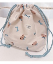 tone（トーン）の「【omusubii】くすみカラーが可愛いベア×リボンの大きめお弁当袋(SU)（ランチョンマット/テーブルウェア）」