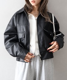 SpRay（スプレイ）の「アンティークレザーダブルZIPブルゾン（ブルゾン）」