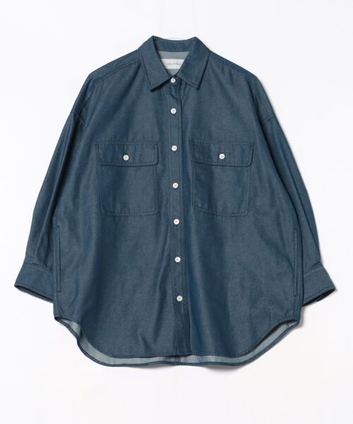 HELIOPOLE(エリオポール)の「DENIM BIG SHIRT(シャツ/ブラウス・レディース・ブラック/ダークブルー・36/38)」の2枚目の写真