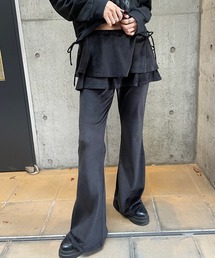 ROGER AND RAW | ベロア ティアードスカート レイヤードフレアパンツ(その他パンツ)