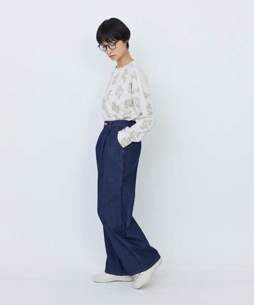 LOISIR(ロワズィール)の「【MTサイズ有り】綿麻ライトデニムワイドパンツ(デニムパンツ・レディース・ライトインディゴブルー/インディゴブルー・M/MT)」の6枚目の写真