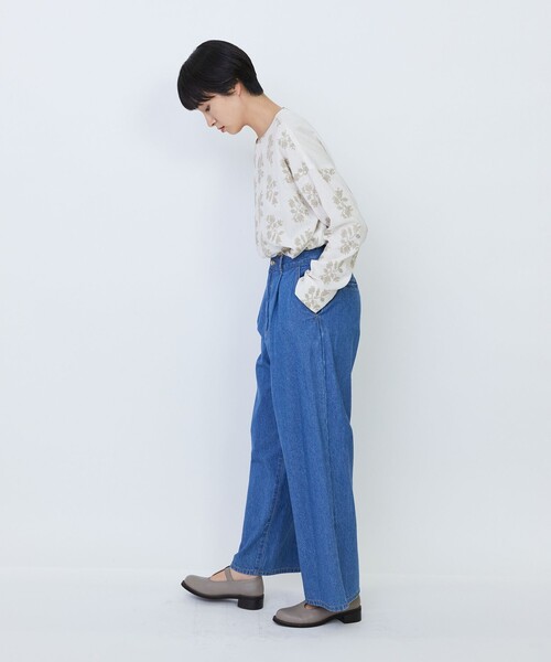 LOISIR(ロワズィール)の「【MTサイズ有り】綿麻ライトデニムワイドパンツ(デニムパンツ・レディース・ライトインディゴブルー/インディゴブルー・M/MT)」の12枚目の写真
