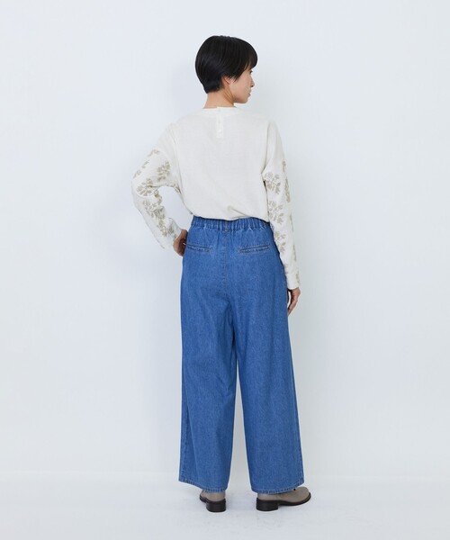 LOISIR(ロワズィール)の「【MTサイズ有り】綿麻ライトデニムワイドパンツ(デニムパンツ・レディース・ライトインディゴブルー/インディゴブルー・M/MT)」の13枚目の写真