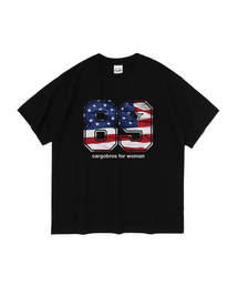 アメリカンフラッグ半袖Tシャツ（ブラック）