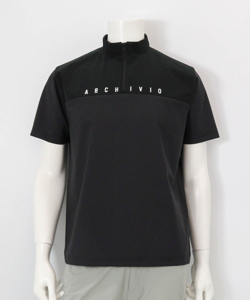 archivio(アルチビオ)の「<MENS>素材切替UV冷感ハーフジッププルオーバー(Tシャツ/カットソー・メンズ・ライトブルー/ブラック/ホワイト・LL/L/M)」の3枚目の写真