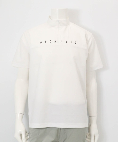 archivio(アルチビオ)の「<MENS>素材切替UV冷感ハーフジッププルオーバー(Tシャツ/カットソー・メンズ・ライトブルー/ブラック/ホワイト・LL/L/M)」の4枚目の写真