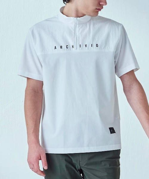 archivio(アルチビオ)の「<MENS>素材切替UV冷感ハーフジッププルオーバー(Tシャツ/カットソー・メンズ・ライトブルー/ブラック/ホワイト・LL/L/M)」の14枚目の写真