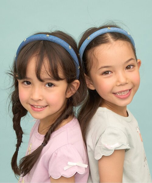 Lycee mine(リセマイン)の「リボンモチーフ付カチューシャ【子供服】【キッズ】【女の子】(カチューシャ・キッズ・ブルー/サックスブルー・F)」の5枚目の写真