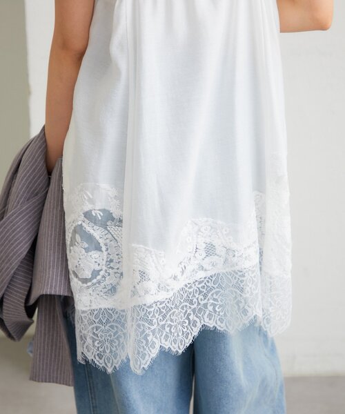 mystic（ミスティック）の「レースパネルキャミチュニック（チュニック・レディース・ブラック/オフホワイト・FREE）」の11枚目の写真