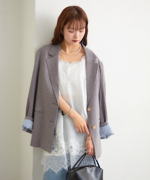 mystic（ミスティック）の「レースパネルキャミチュニック（チュニック・レディース・ブラック/オフホワイト・FREE）」の13枚目の写真