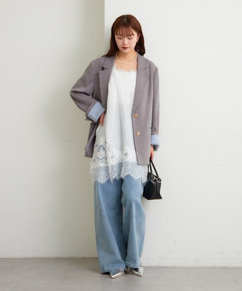 mystic（ミスティック）の「レースパネルキャミチュニック（チュニック・レディース・ブラック/オフホワイト・FREE）」の14枚目の写真