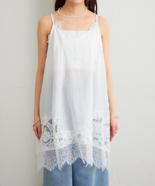 mystic（ミスティック）の「レースパネルキャミチュニック（チュニック・レディース・ブラック/オフホワイト・FREE）」の15枚目の写真