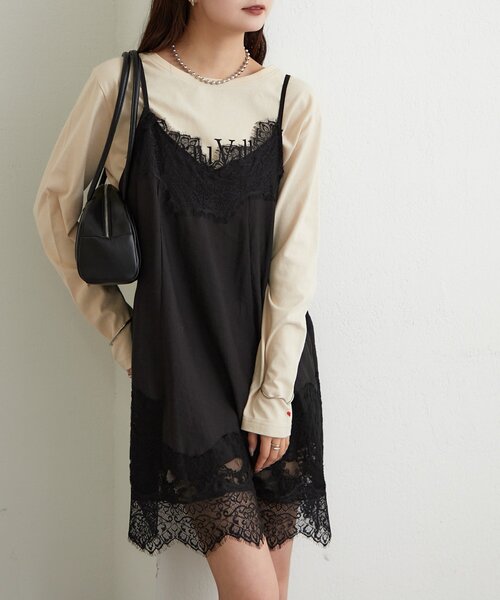 mystic（ミスティック）の「レースパネルキャミチュニック（チュニック・レディース・ブラック/オフホワイト・FREE）」の22枚目の写真