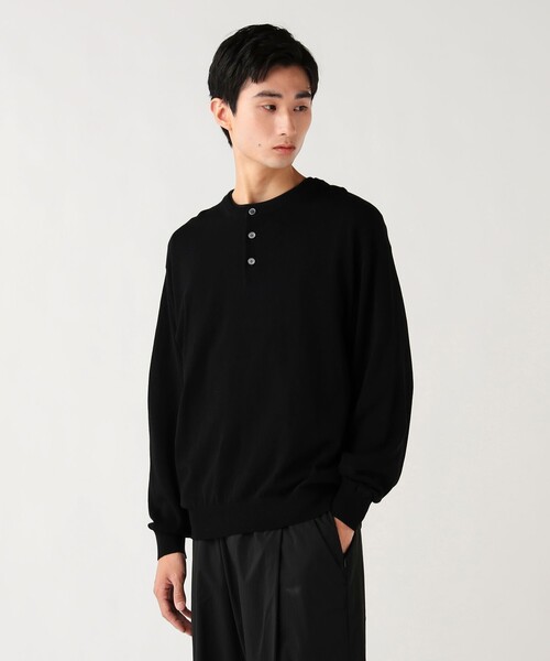BEAMS HEART（ビームスハート）の「ヘンリーネック ニット（ニット/セーター・メンズ・グレー/ブラック・LARGE/MEDIUM/SMALL）」の12枚目の写真