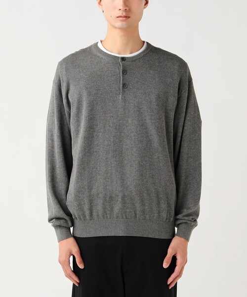 BEAMS HEART（ビームスハート）の「ヘンリーネック ニット（ニット/セーター・メンズ・グレー/ブラック・LARGE/MEDIUM/SMALL）」の13枚目の写真