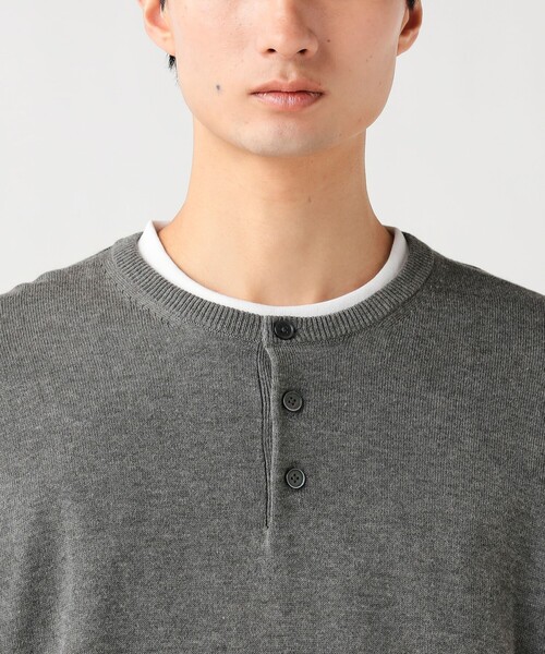 BEAMS HEART（ビームスハート）の「ヘンリーネック ニット（ニット/セーター・メンズ・グレー/ブラック・LARGE/MEDIUM/SMALL）」の16枚目の写真